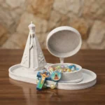 Kit 4 Peças Bandeja + Nossa Senhora + Terço + Porta Terço