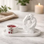 Kit 4 Peças Sagrada Familia + Bandeja + Terço + Porta Terço